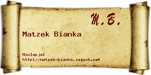 Matzek Bianka névjegykártya